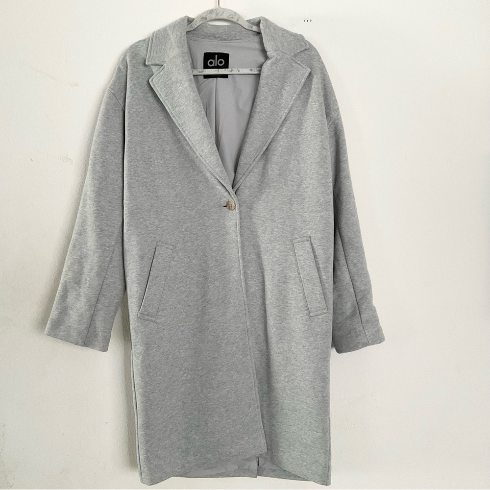 Alo Yoga VIP Blazer Trench Athletic Heather Grey S - Picture 5 of 9
